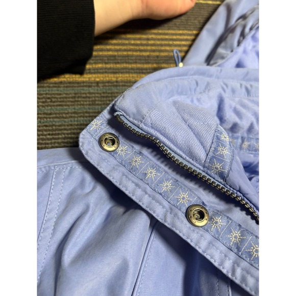 Cabelas Womens Light Blue Hooded Full Zip Waterproof Jacket Size Medium - Picture 13 of 16